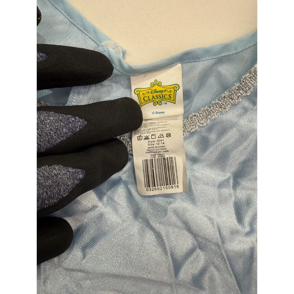 Disney Princess Cinderella Costume Gown Girls XL‎ 12 Blue Cinched Waist Pullover
